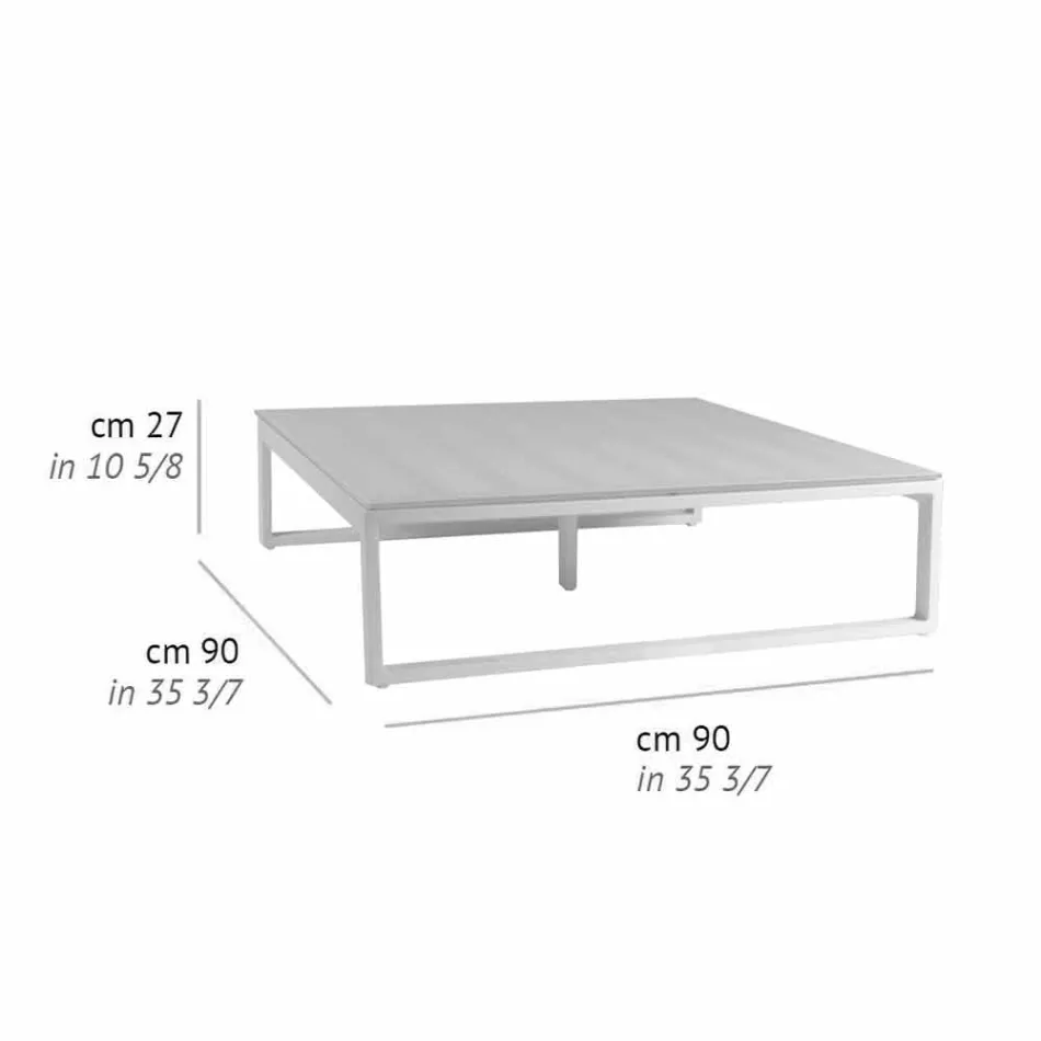 Kwadratowy stolik na zewnątrz 2 Wymiary 3 Wykończenia - Julie Viadurini