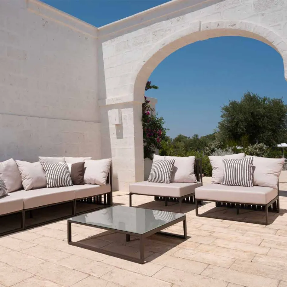 Kwadratowy stolik na zewnątrz 2 Wymiary 3 Wykończenia - Julie Viadurini