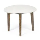 Stolik Kawowy do Salonu z Nogami z Marmuru i Drewna Mango - Desiderio Viadurini