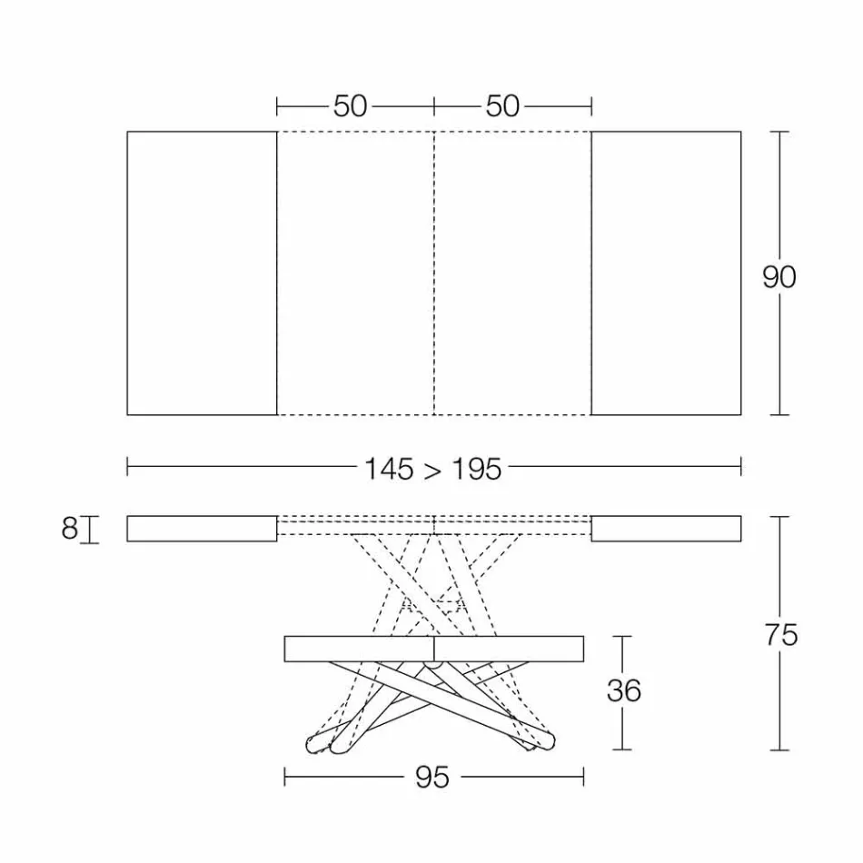 Rozkładany stolik kawowy z drewna Made in Italy - Vincenzo Viadurini