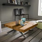 Rozkładany stolik kawowy z drewna Made in Italy - Vincenzo Viadurini