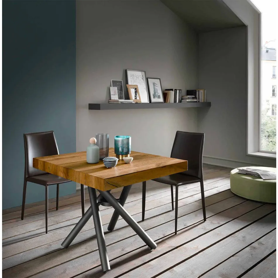 Rozkładany stolik kawowy z drewna Made in Italy - Vincenzo Viadurini