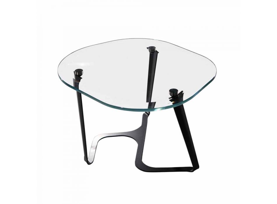 Ręcznie robiony stolik kawowy ze szkła i stali Made in Italy - Marbello Viadurini