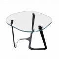 Ręcznie robiony stolik kawowy ze szkła i stali Made in Italy - Marbello