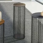 Stolik kawowy z kutego kryształu i metalu Made in Italy - Montebianco Viadurini