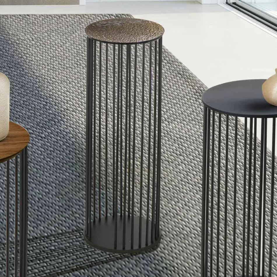 Stolik kawowy z kutego kryształu i metalu Made in Italy - Montebianco Viadurini