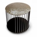 Stolik kawowy z kutego kryształu i metalu Made in Italy - Montebianco