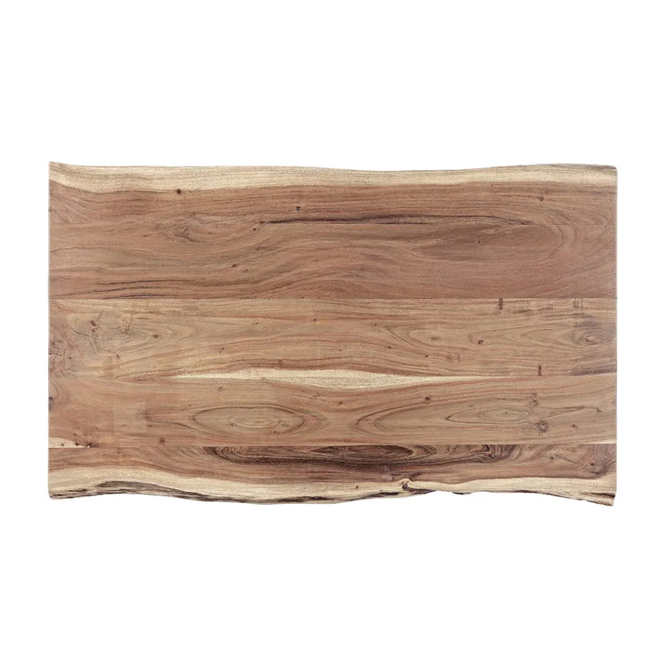 Stolik kawowy ręcznie robiony z drewna i stali Homemotion - Tancredi Viadurini