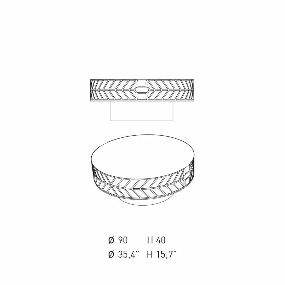 Nowoczesna Niska Stolik Kawowy Niebieski lub Bordowy z Pierścieniem - Lok Viadurini