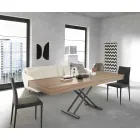 Nowoczesny rozkładany stolik kawowy z drewna i metalu Made in Italy - Fabio Viadurini