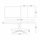 Nowoczesny rozkładany stolik kawowy z drewna i metalu Made in Italy - Fabio Viadurini