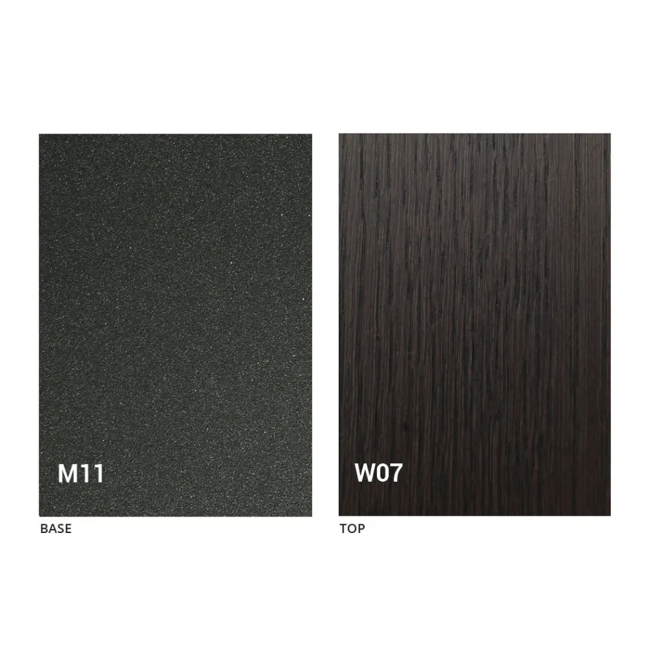 Nowoczesny stolik kawowy z drewna i metalu wykonany we Włoszech - Fabio Viadurini