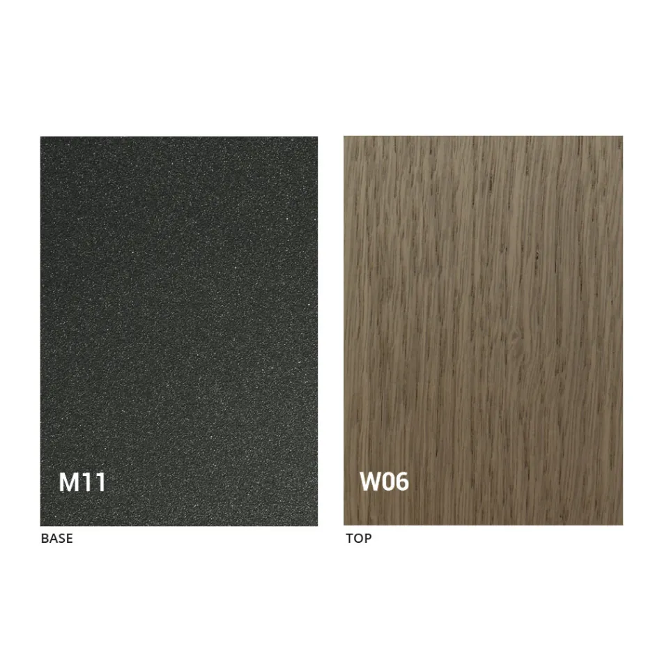 Nowoczesny stolik kawowy z drewna i metalu wykonany we Włoszech - Fabio Viadurini