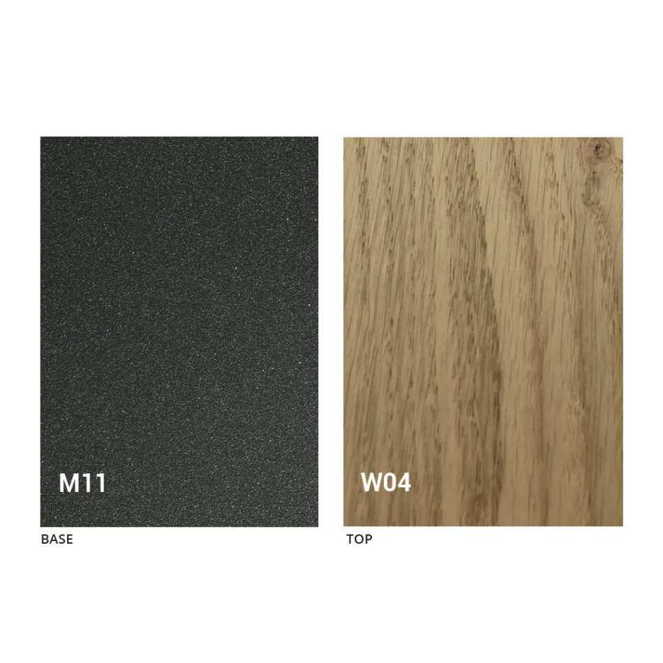 Nowoczesny stolik kawowy z drewna i metalu wykonany we Włoszech - Fabio Viadurini