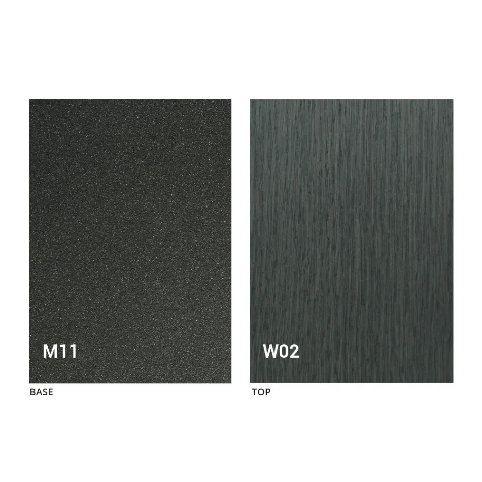 Nowoczesny stolik kawowy z drewna i metalu wykonany we Włoszech - Fabio Viadurini