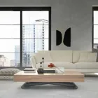 Nowoczesny rozkładany stolik kawowy z drewna i metalu Made in Italy - Fabio Viadurini