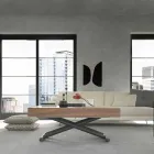 Nowoczesny rozkładany stolik kawowy z drewna i metalu Made in Italy - Fabio Viadurini