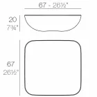 Poduszka na zewnątrz stolik kawowy Vondom, nowoczesny design, 67x67 cm Viadurini