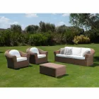 Stolik ogrodowy z tkanego syntetycznego rattanu - Yves Viadurini