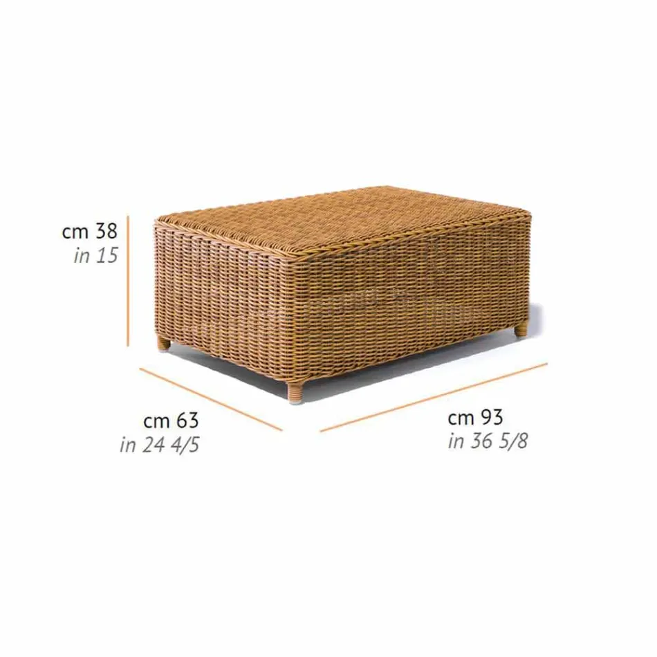 Stolik ogrodowy z tkanego syntetycznego rattanu - Yves Viadurini