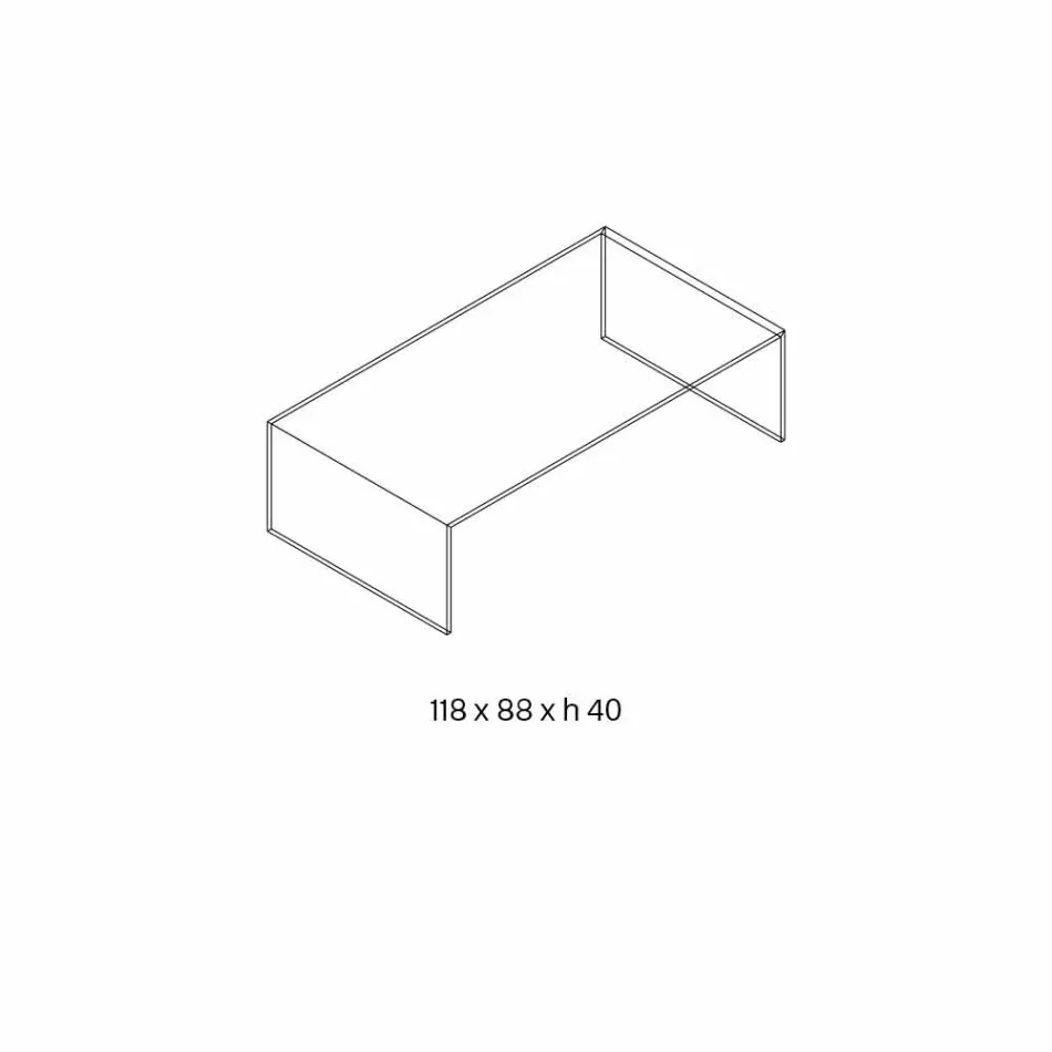 Prostokątny stolik kawowy w ultralekkim szkle Made in Italy - Nodino Viadurini