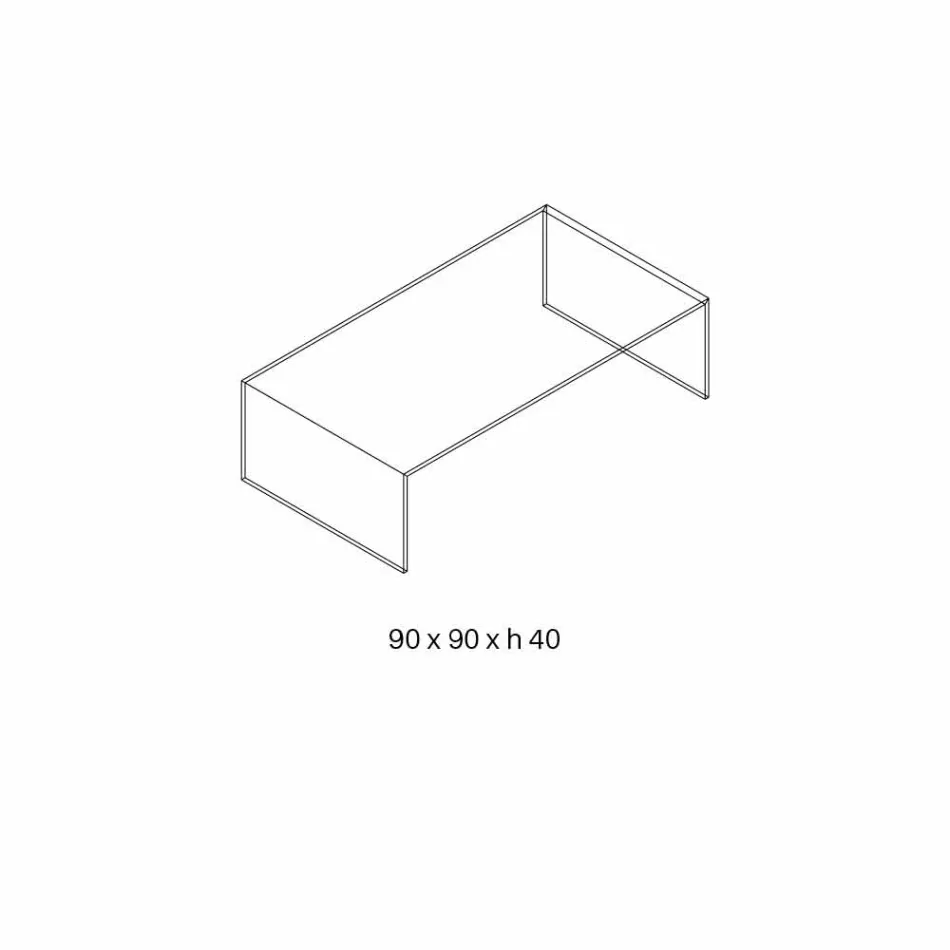 Prostokątny stolik kawowy w ultralekkim szkle Made in Italy - Nodino Viadurini