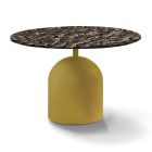 Okrągły stolik kawowy z kutego kryształu i metalu Made in Italy - Livigno Viadurini