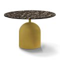 Okrągły stolik kawowy z kutego kryształu i metalu Made in Italy - Livigno