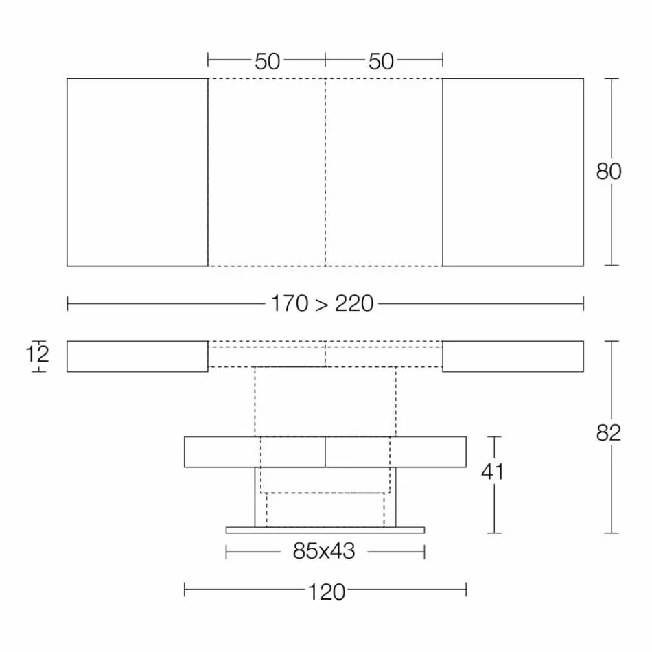 Rozkładany stolik kawowy z blatem z efektem zaprawy Made in Italy - Romantic Viadurini