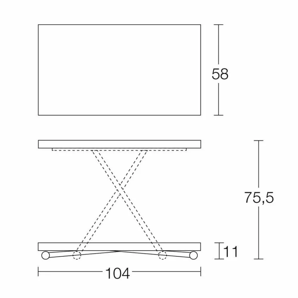Stolik kawowy, który można przekształcić w stół kuchenny Made in Italy - Genio Viadurini