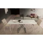 Nowoczesny rozkładany stolik kawowy z drewna i metalu Made in Italy - Gabri Viadurini