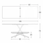 Nowoczesny rozkładany stolik kawowy z drewna i metalu Made in Italy - Gabri Viadurini