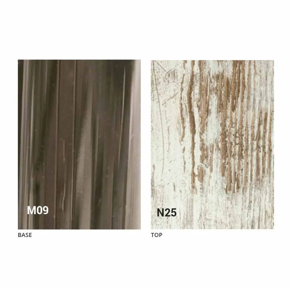 Nowoczesny rozkładany stolik kawowy z drewna i metalu Made in Italy - Gabri Viadurini