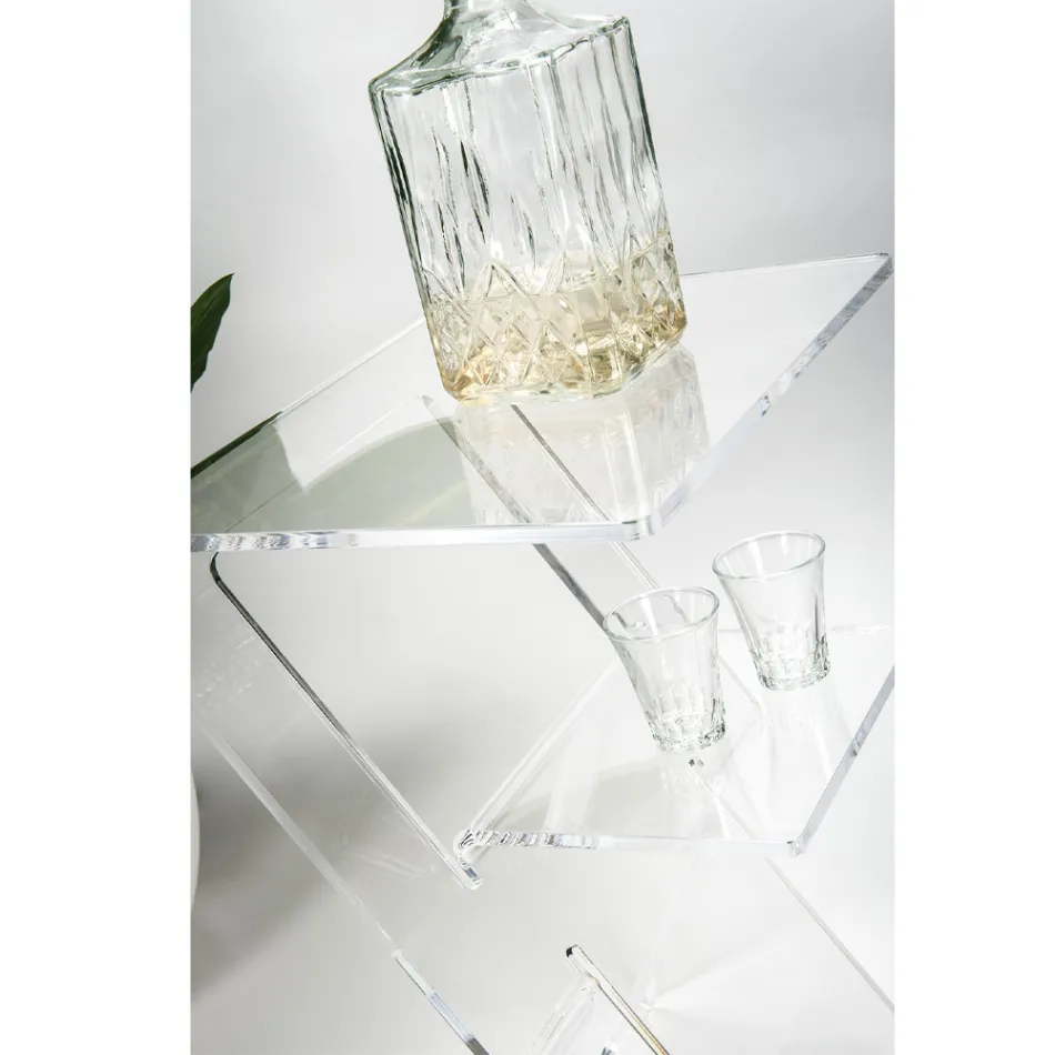 Stół do sofy z przezroczystego pleksiglasu wewnątrz lub na zewnątrz - Platano Viadurini