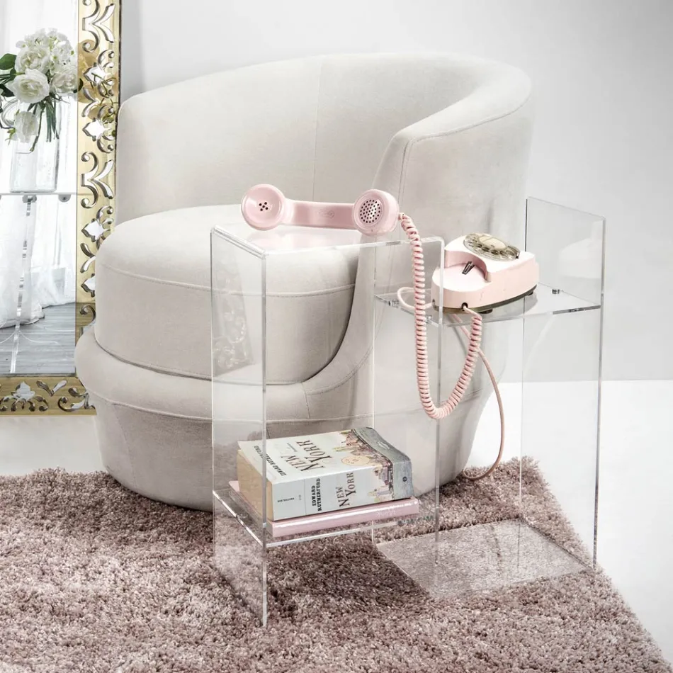 Stolik sofowy z przezroczystego lub przydymionego pleksiglasu Made in Italy - Janne Viadurini