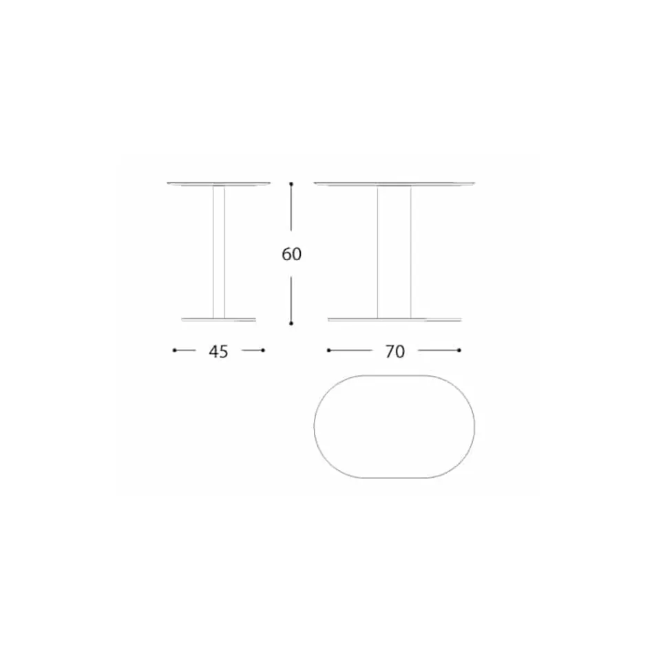 Stolik kawowy z aluminium i stali Made in Italy - Plinto by Varaschin Viadurini