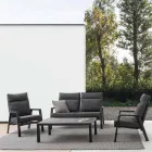 Stolik kawowy na zewnątrz z aluminiową podstawą i ceramicznym blatem - Maino Viadurini