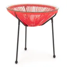 Zewnętrzny stalowy stolik kawowy z designerskim szklanym blatem - Spumolizia Viadurini