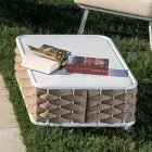 Stolik kawowy na zewnątrz z aluminium i ręcznie tkanej tkaniny - Reda Viadurini