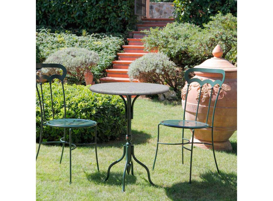 Kamienny stolik kawowy na zewnątrz wykonany ręcznie we Włoszech - Livigno Viadurini