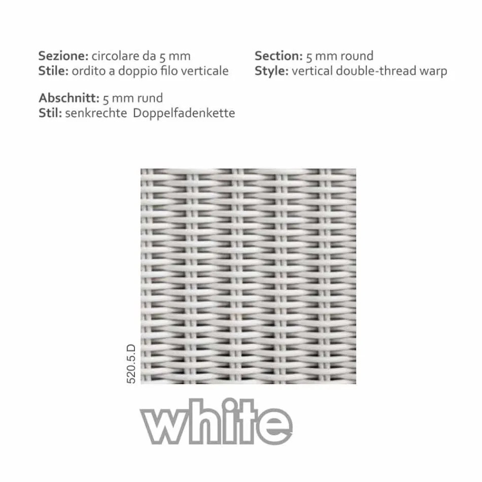 Tabeli na zewnątrz w całości wykonana z plecionki z polietylenu strony Mat Viadurini