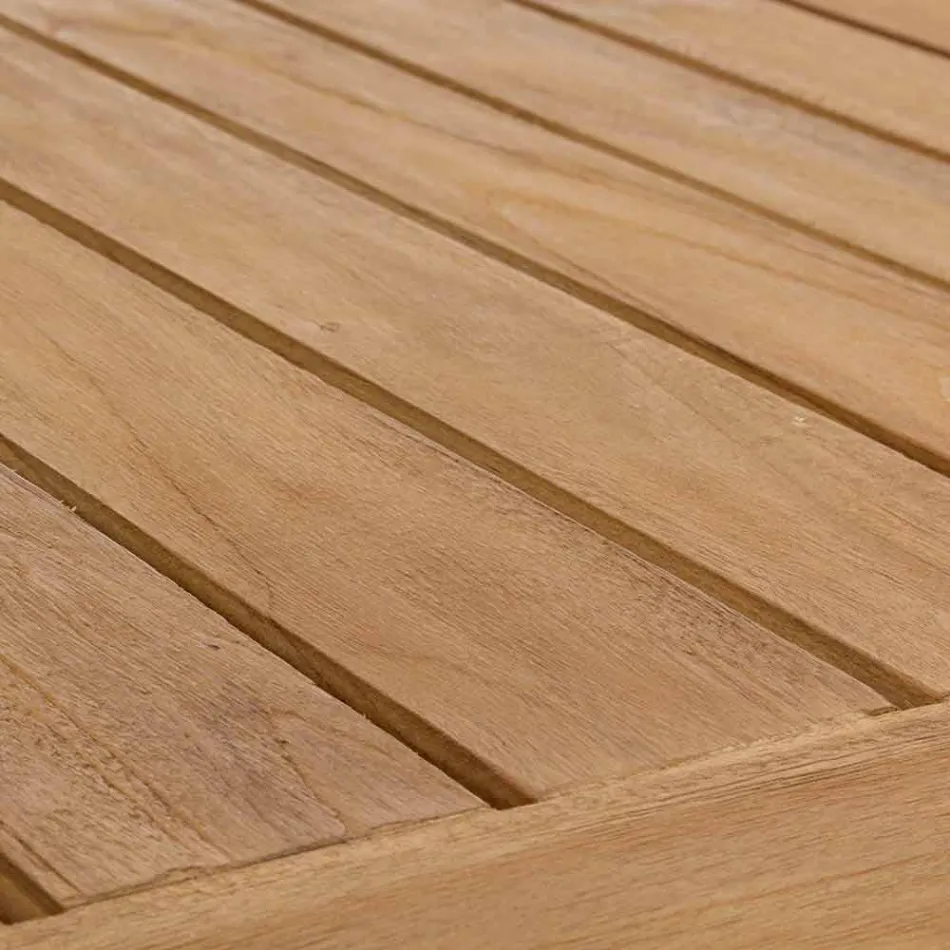 Homemotion Nowoczesny stół ogrodowy z drewna tekowego - Luanaedmea Viadurini