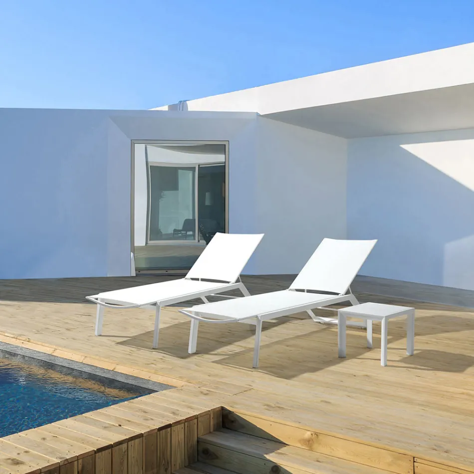 Kwadratowy stolik kawowy na zewnątrz z malowanego aluminium, 2 sztuki Homemotion - Marius Viadurini