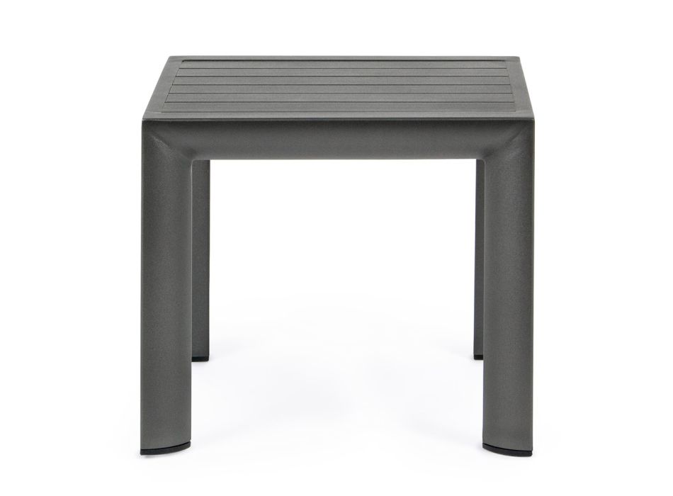Kwadratowy stolik kawowy na zewnątrz z malowanego aluminium, 2 sztuki Homemotion - Marius Viadurini