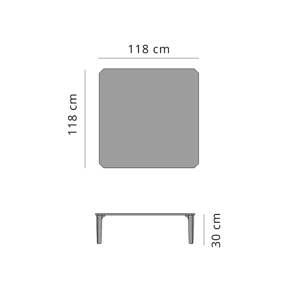 Kwadratowy stolik kawowy ogrodowy z aluminium i wysokiej jakości kamionki - Filomena Viadurini
