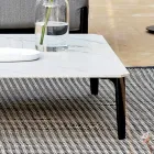 Kwadratowy stolik kawowy ogrodowy z aluminium i wysokiej jakości kamionki - Filomena Viadurini