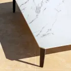 Kwadratowy stolik kawowy ogrodowy z aluminium i wysokiej jakości kamionki - Filomena Viadurini