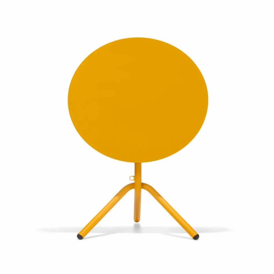 Okrągły zewnętrzny stół z blachy i blachy wyprodukowany we Włoszech - Alberic Viadurini