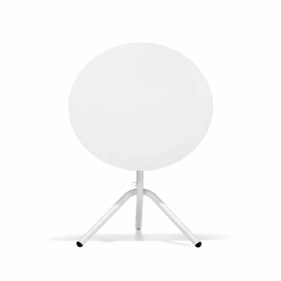 Okrągły zewnętrzny stół z blachy i blachy wyprodukowany we Włoszech - Alberic Viadurini