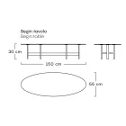 Stalowa konstrukcja stolika kawowego na zewnątrz Made in Italy - Zacznij od Myyour Viadurini